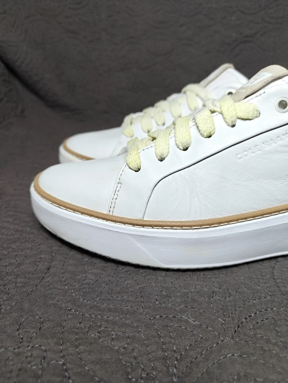 Cole Haan GrandPrø Topspin White Leather Casual Sneaker Lace Up Women's Shoe 8.5